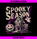 Vintage Spooky Season PNG, Haunted House PNG, Retro Ghost Pumpkin PNG