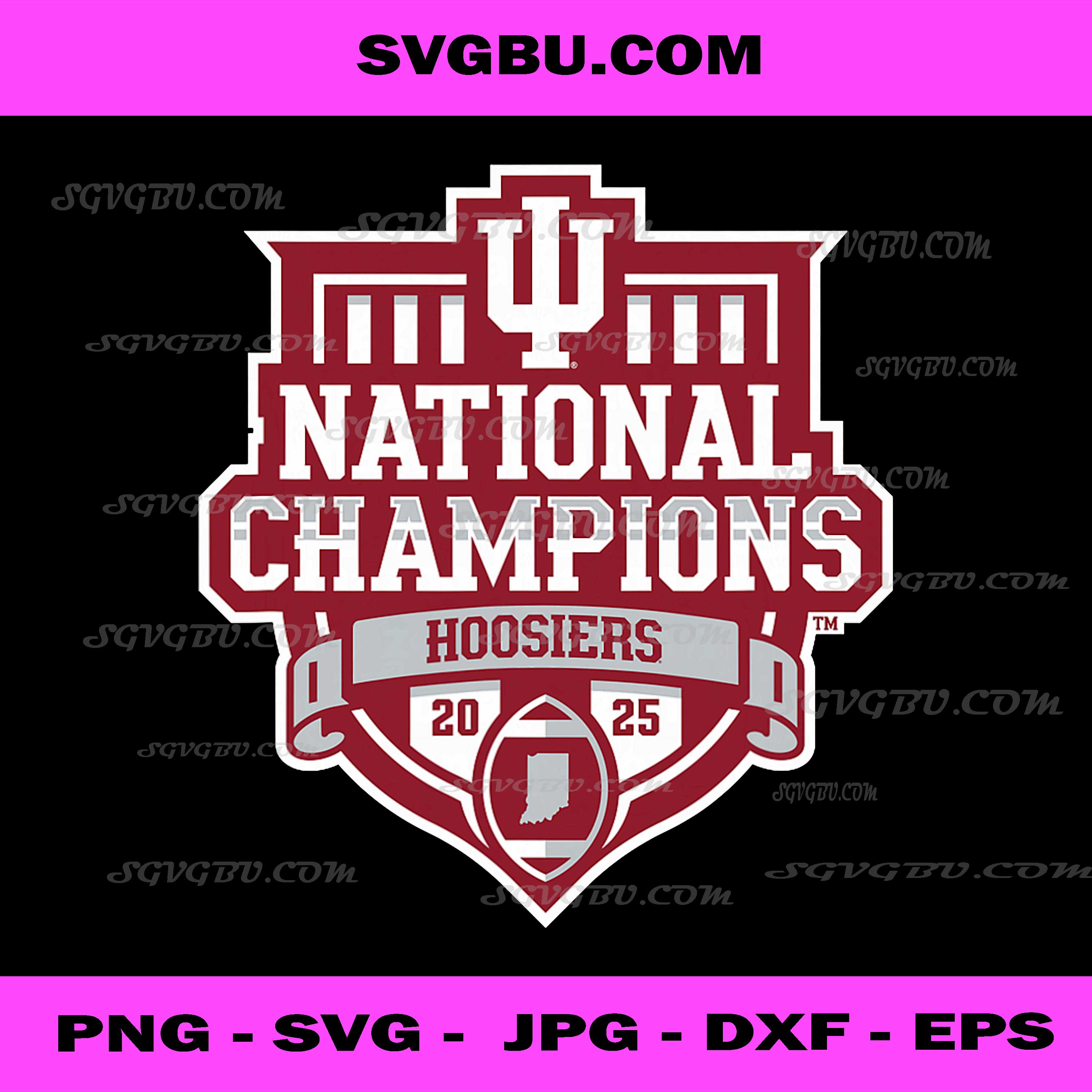 Hoosiers National Champions 2025 PNG, Indiana Football Art PNG
