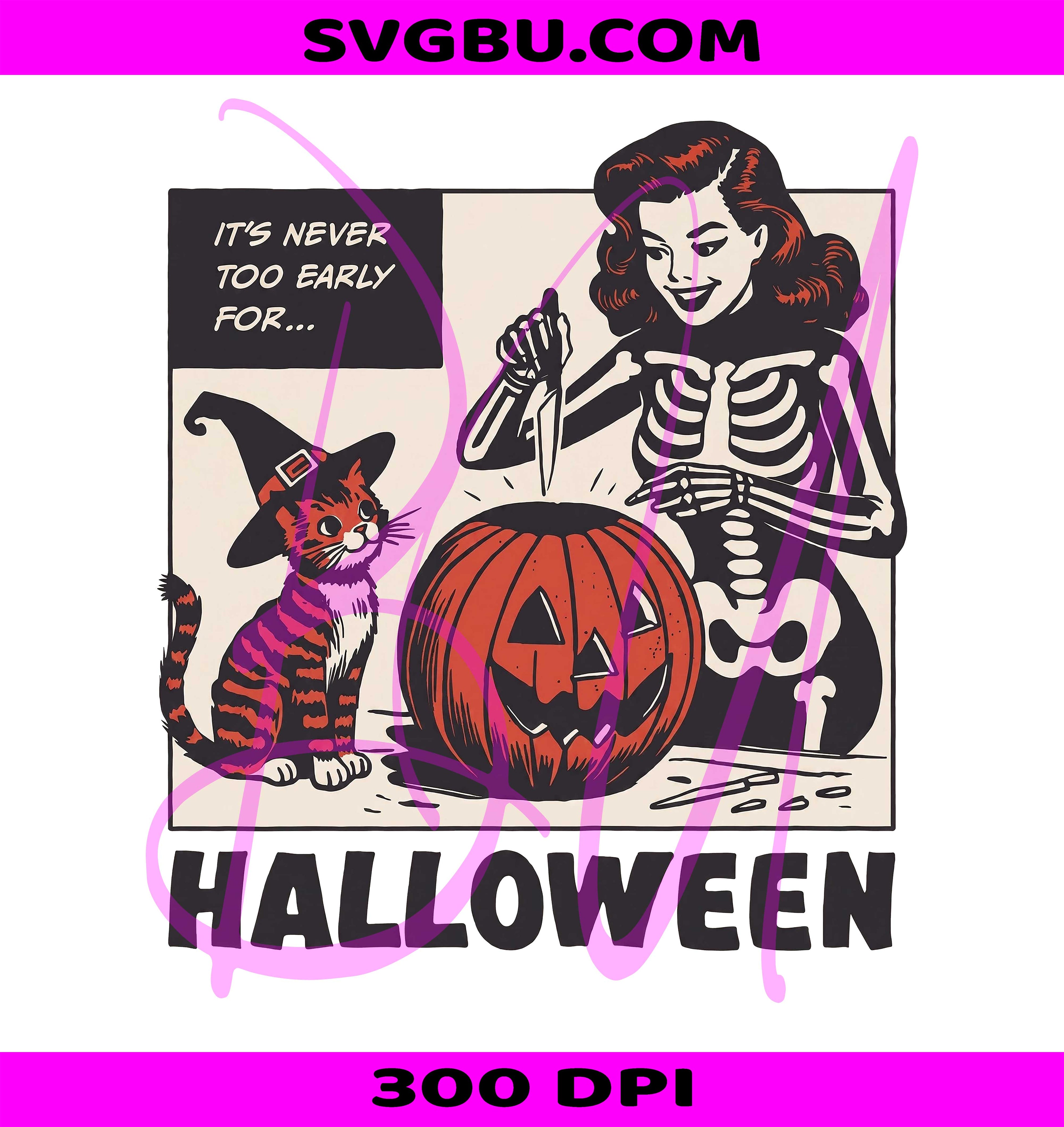 Witch Cat PNG, Skeleton Girl PNG, Halloween Cat PNG