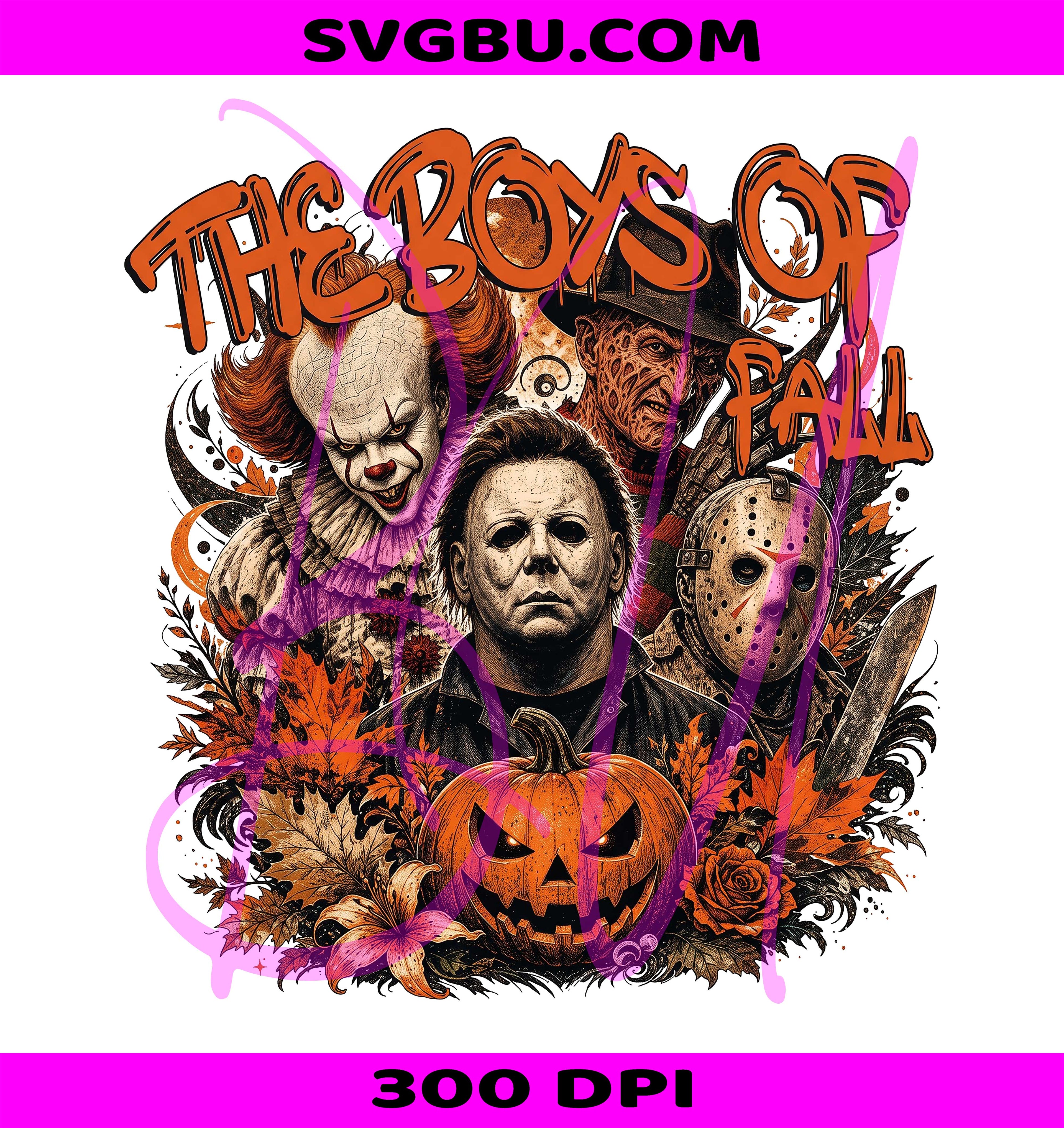 The Boys of Fall PNG, Horror Movie Villains PNG, Retro Slashers PNG
