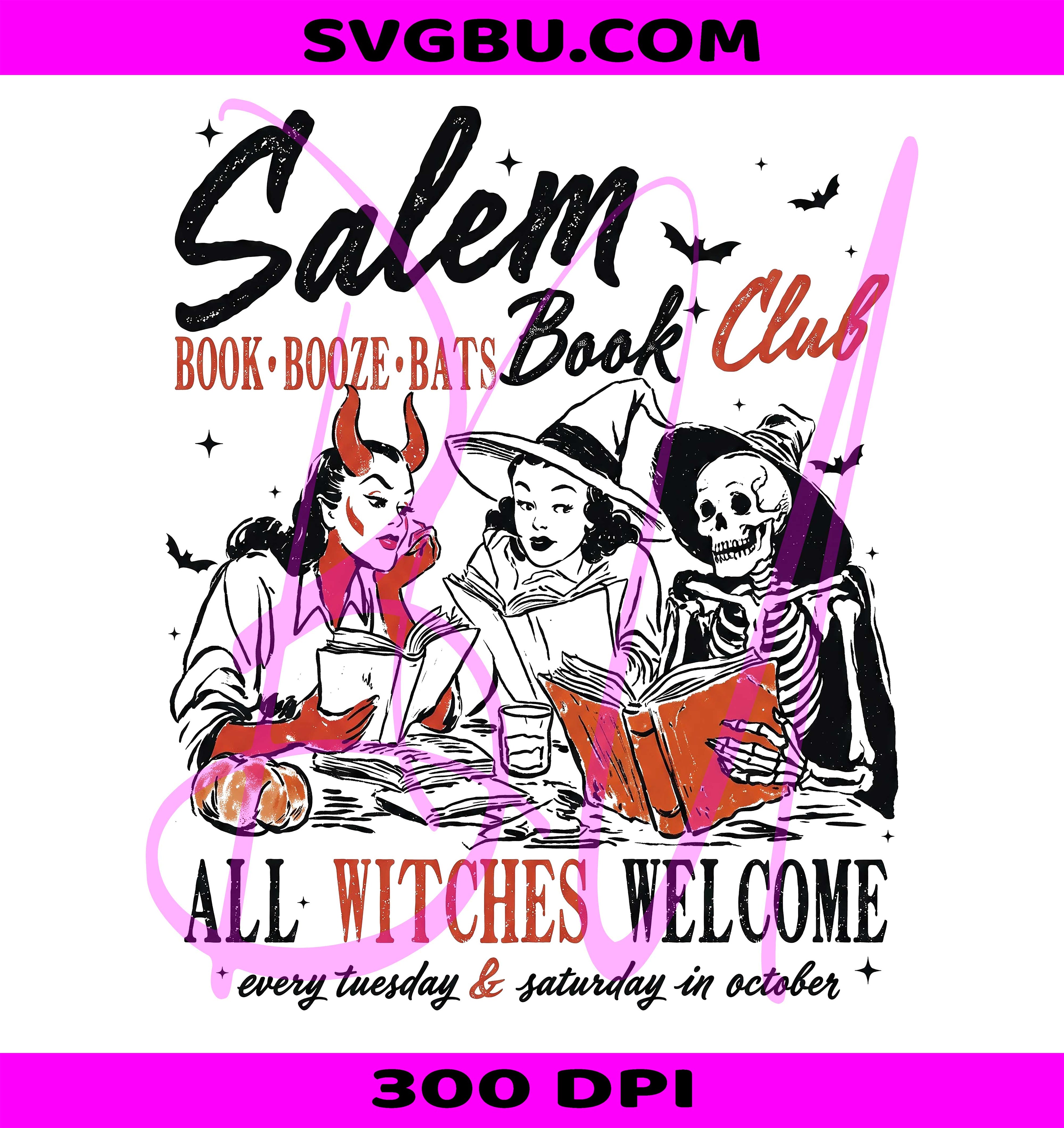 Witchy Book Club PNG, Spooky Girl Reading PNG, Salem Witch PNG