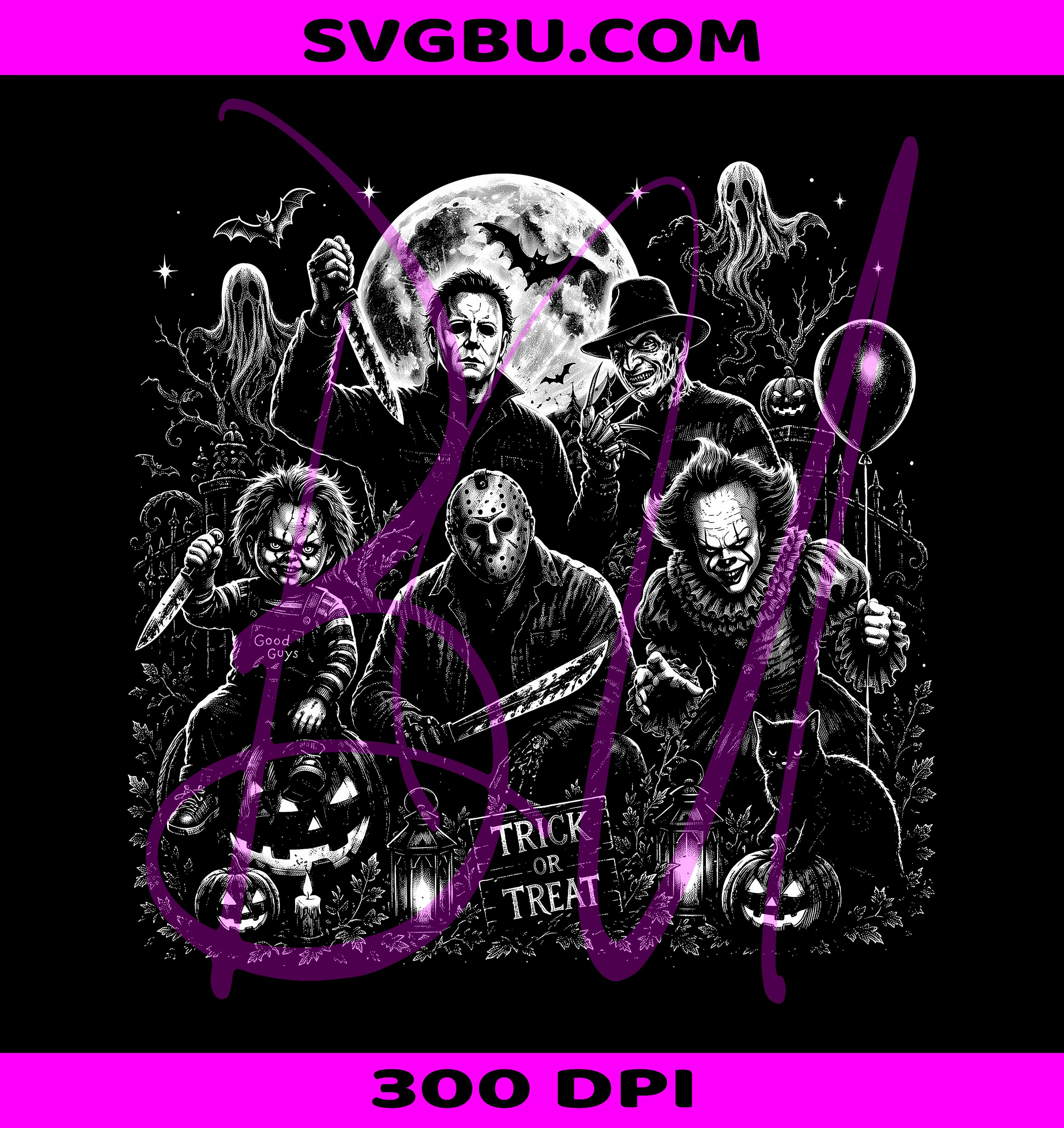 Vintage Halloween PNG, Retro Horror PNG, Halloween Graphic Bundle PNG