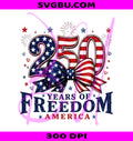 250 Years Of Freedom PNG, America Bow PNG, Fireworks Stars PNG