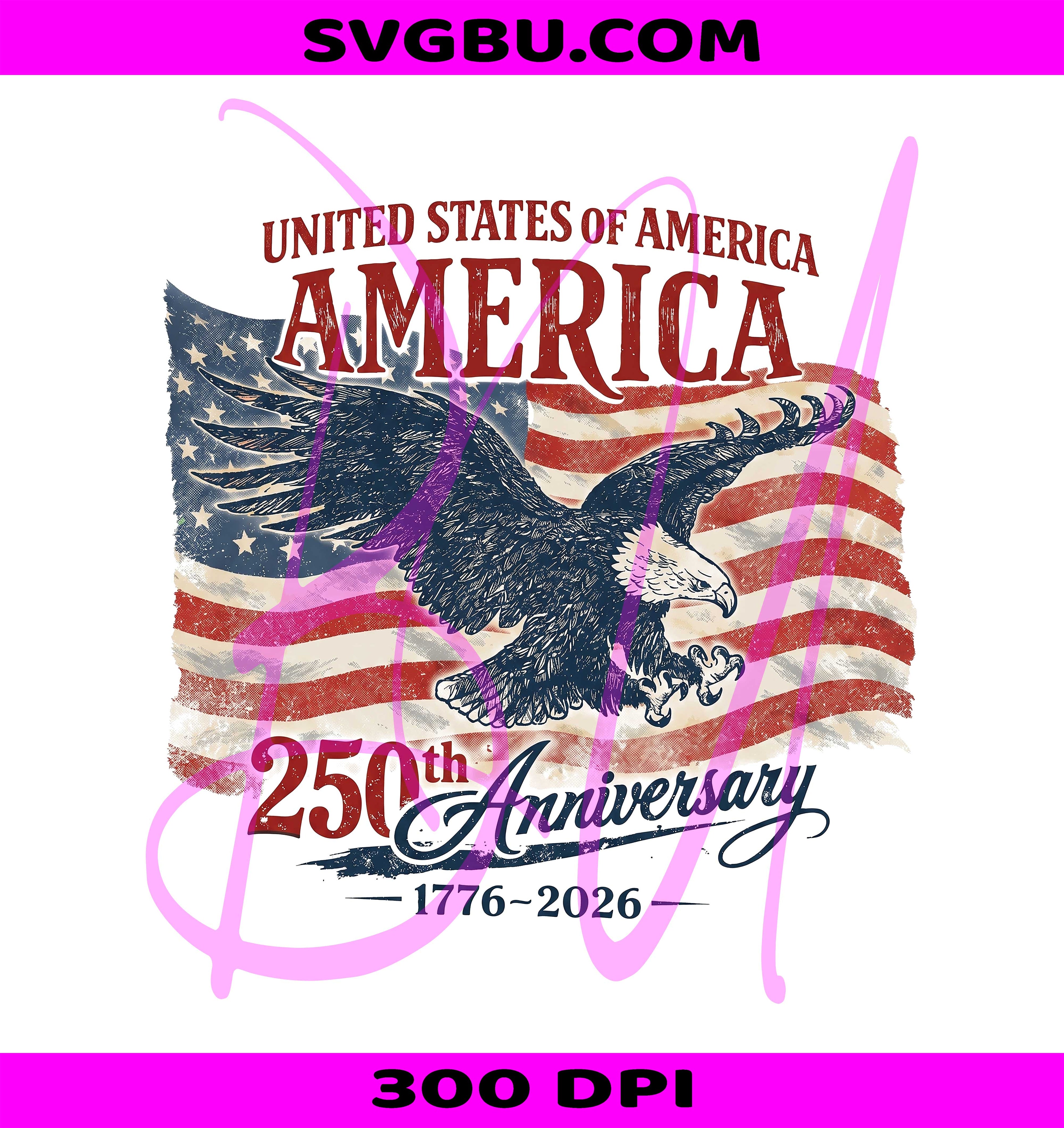 United States Of America 250th Anniversary PNG, Vintage US Flag PNG