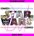 Star Wars Characters Letters PNG, Lightsabers Sci-Fi Movie Design PNG