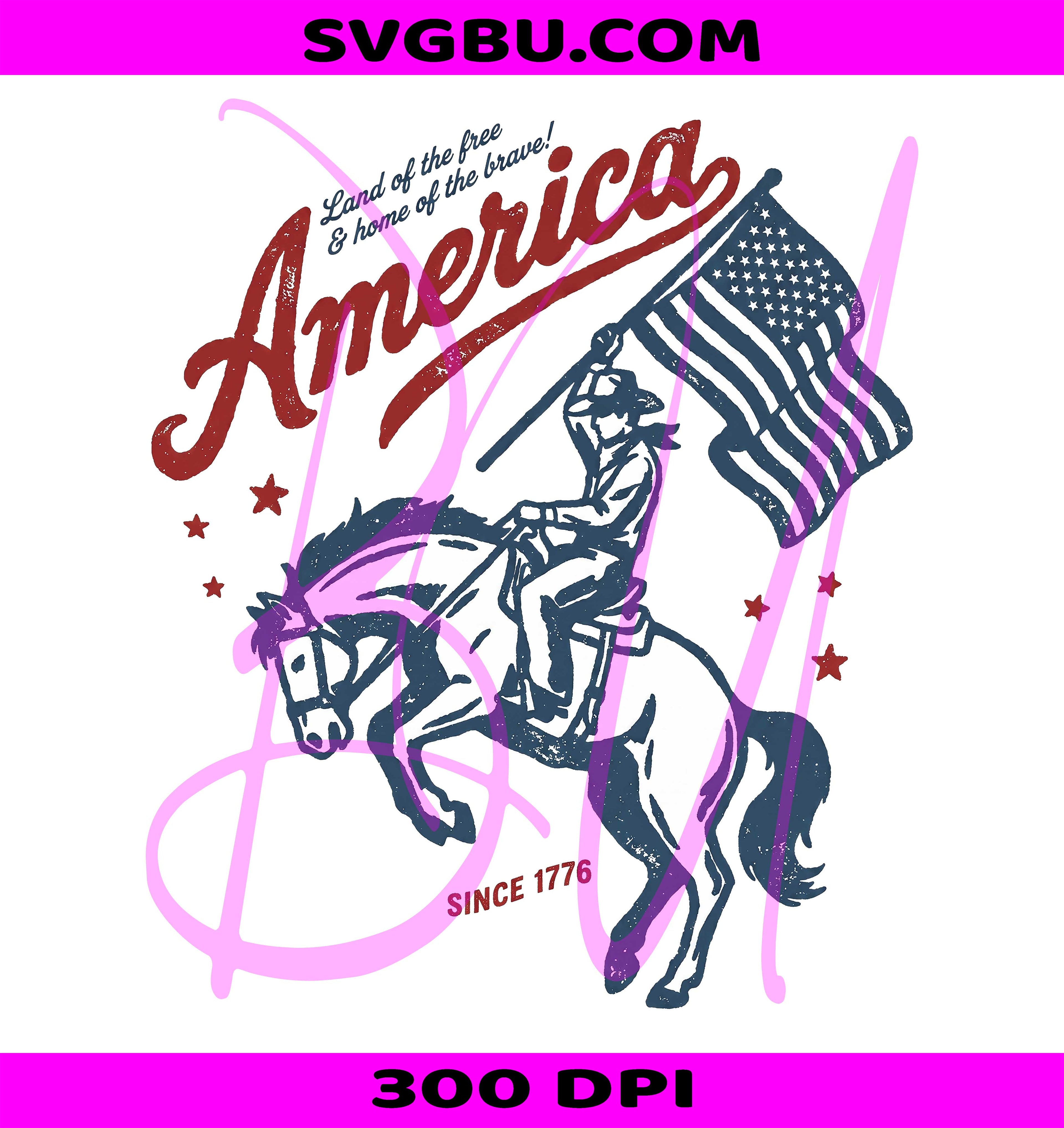 Vintage Cowboy Rider PNG, Retro Fourth Of July Western PNG
