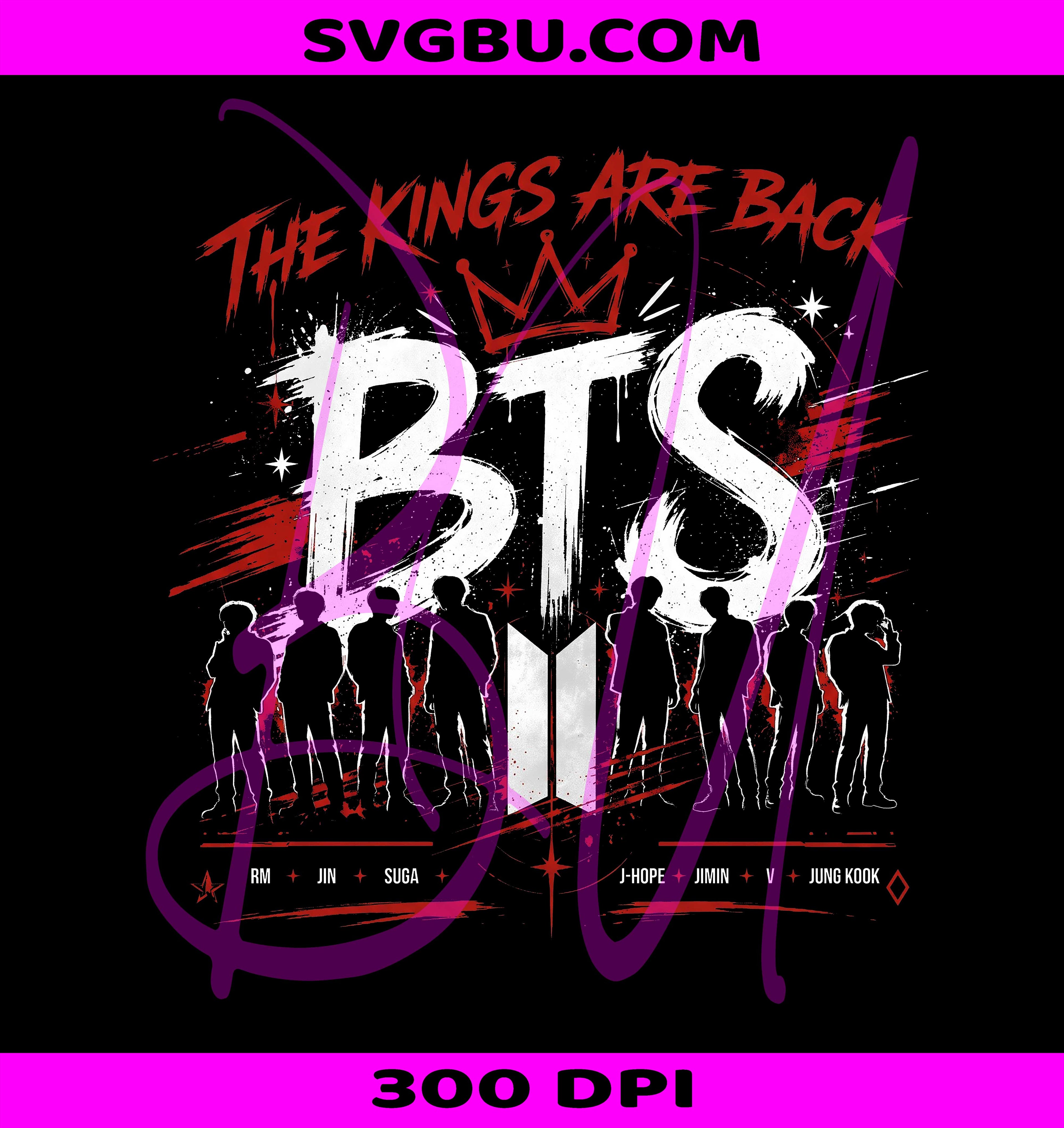 BTS Kings Are Back PNG, BTS Reunion 2026 PNG, Bangtan Boys PNG