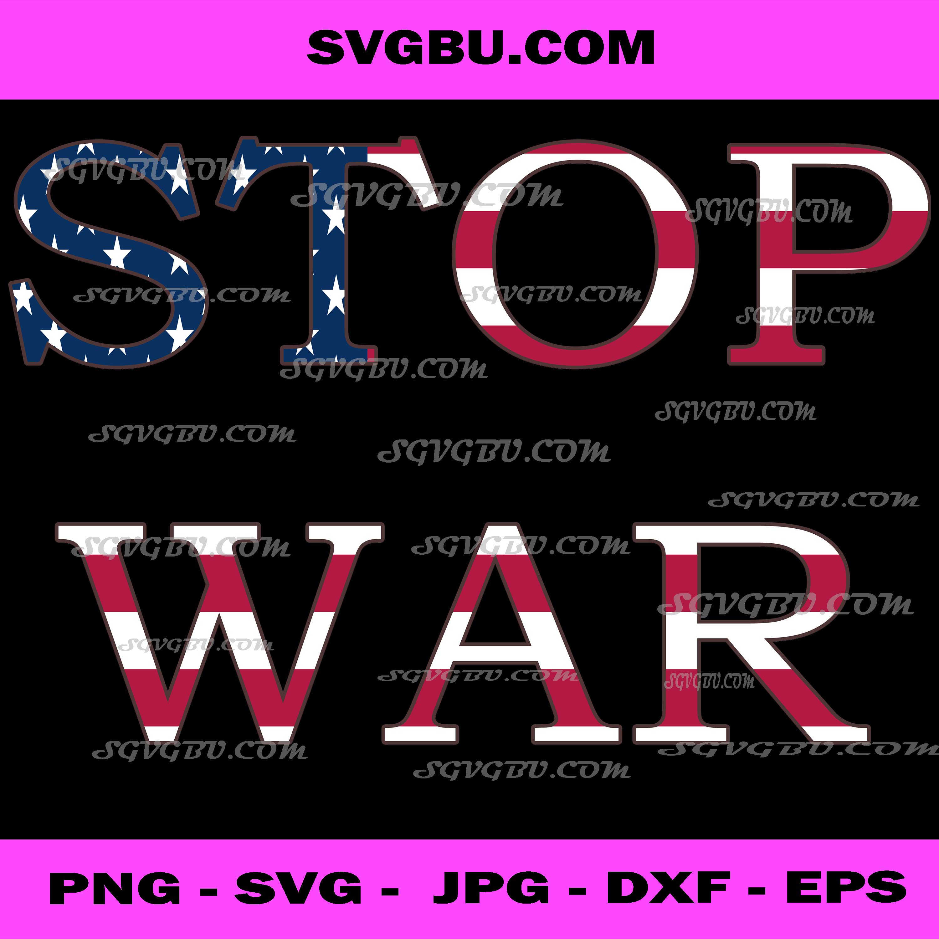 Stop War American Flag Typography PNG, Patriotic Peace Art PNG