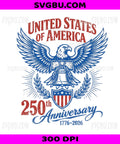 United States 250th Anniversary, Liberty Bell Eagle Patriotic PNG
