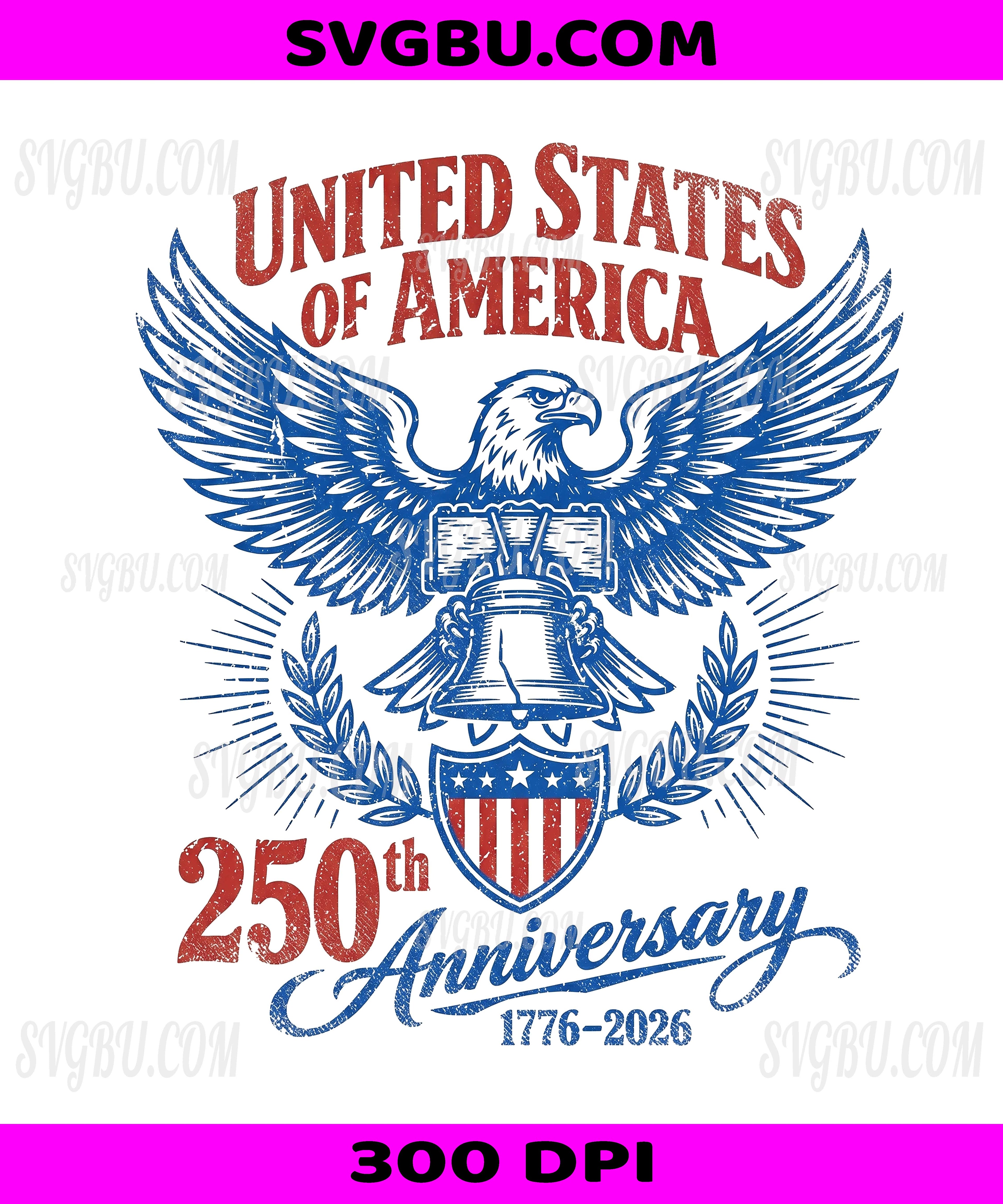 United States 250th Anniversary, Liberty Bell Eagle Patriotic PNG