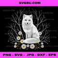Arctic Fox with Daisies PNG, Animal Lovers and Nature PNG
