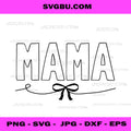 Mama with Bow PNG, Minimalist Hand-Drawn Mama PNG
