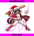 Christmas Baseball Raccoon PNG, Holiday Baseball PNG, Sports Raccoon PNG