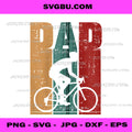Fathers Day Dad Bicycle PNG, Retro Bike, Biker Cycling Papa, Daddy PNG