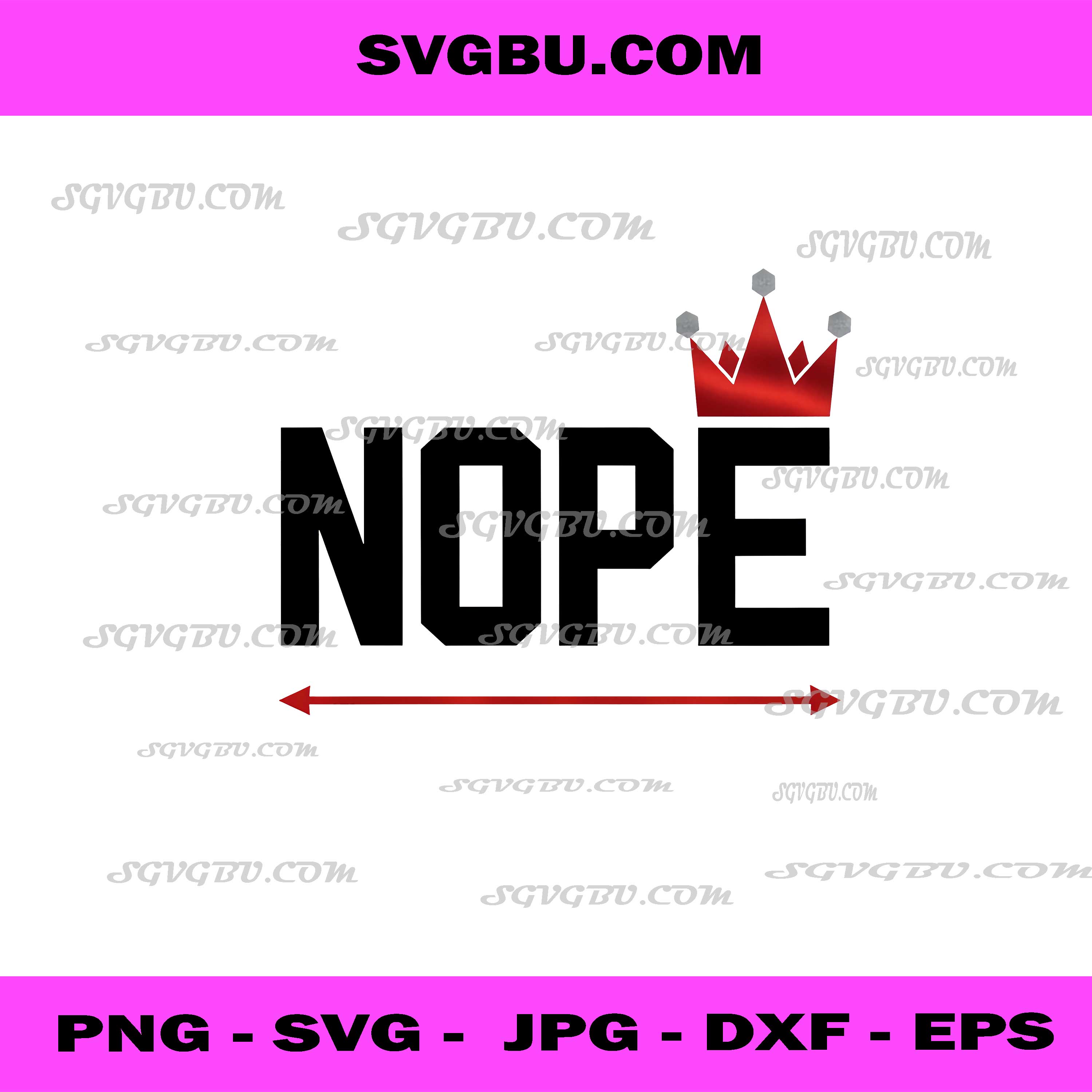 NOPE Red Crown Typography, Anti-Monarchy Political Statement PNG