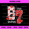 Valentine Six Seven PNG, Funny 67 Meme Gen Alpha Slang PNG