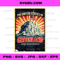United States Of Greenland PNG, Retro US Flag Poster PNG, Patriotic Art PNG