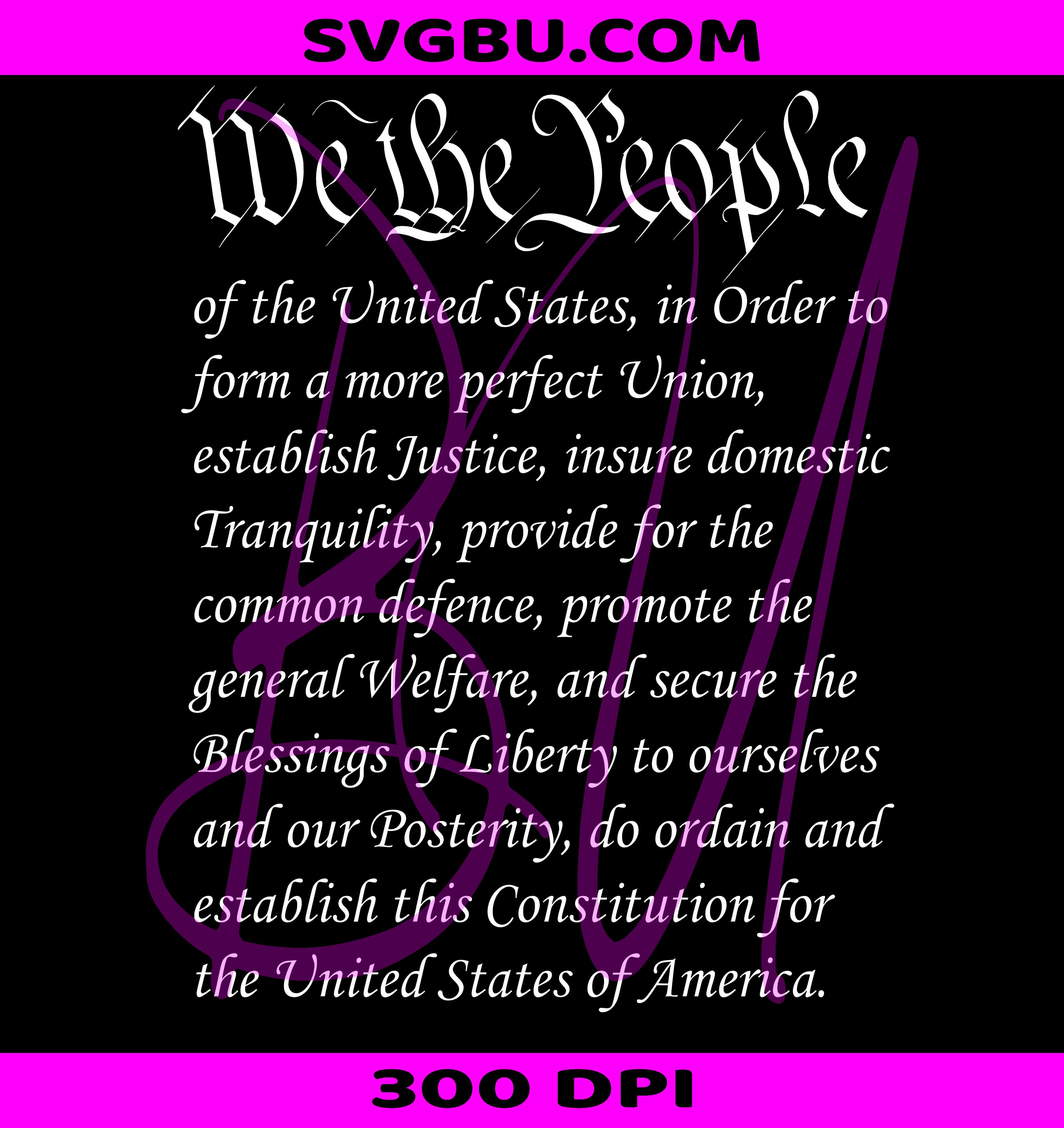 We The People PNG, US Constitution PNG, Constitution Preamble PNG