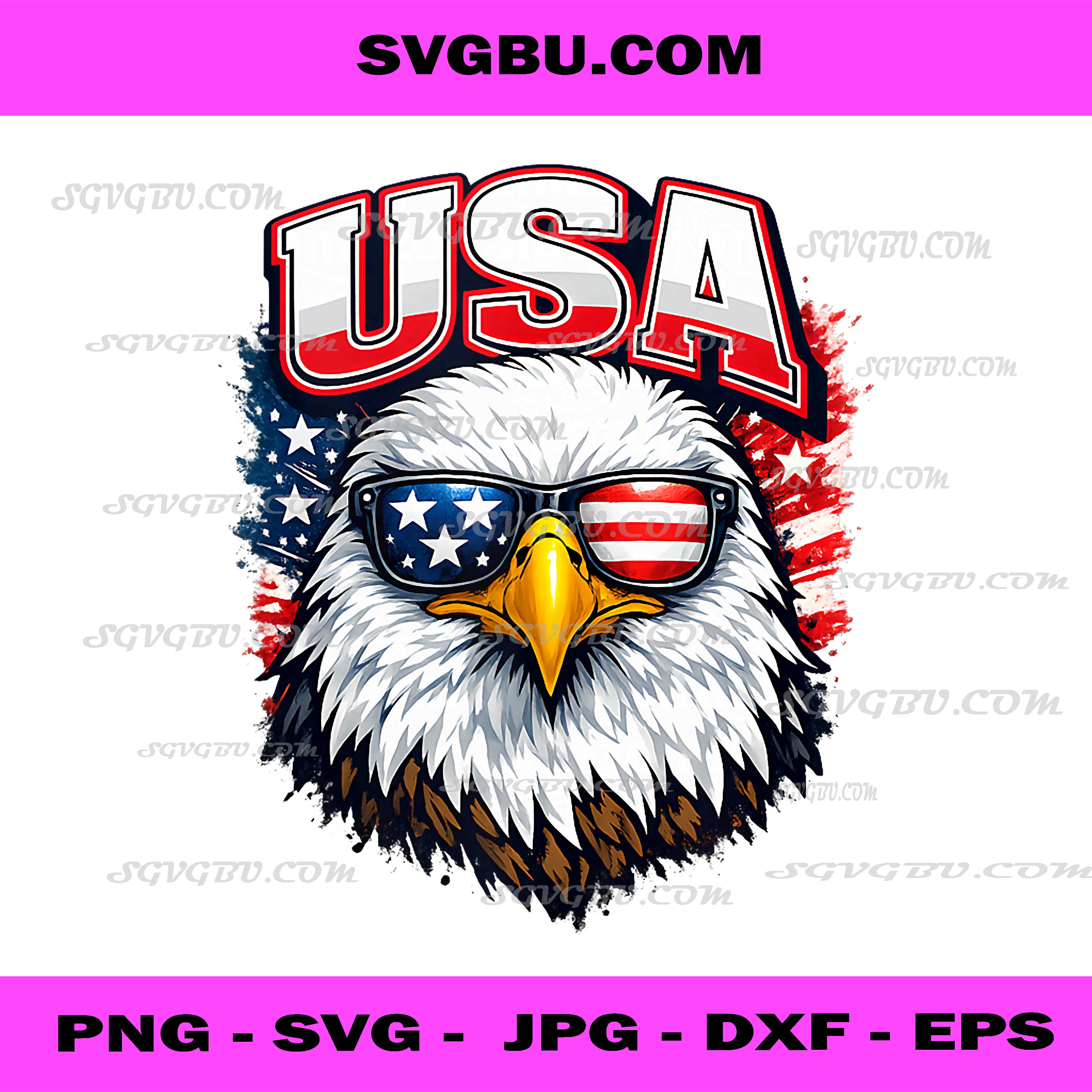 USA Eagle Sunglasses PNG, American Flag Bird PNG, Patriotic Pride PNG