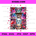Horror Valentine PNG, Slasher Movie Hearts PNG, Spooky Love Art PNG