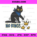 No Kings Funny Black Cat Crown Vector PNG, Cat Liberty Design PNG