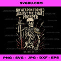 Christian Vintage Gothic Skeleton PNG, Bible Verse Isaiah 5417 PNG