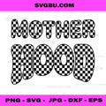 Checkered Motherhood PNG, Retro Groovy Mother's Day PNG