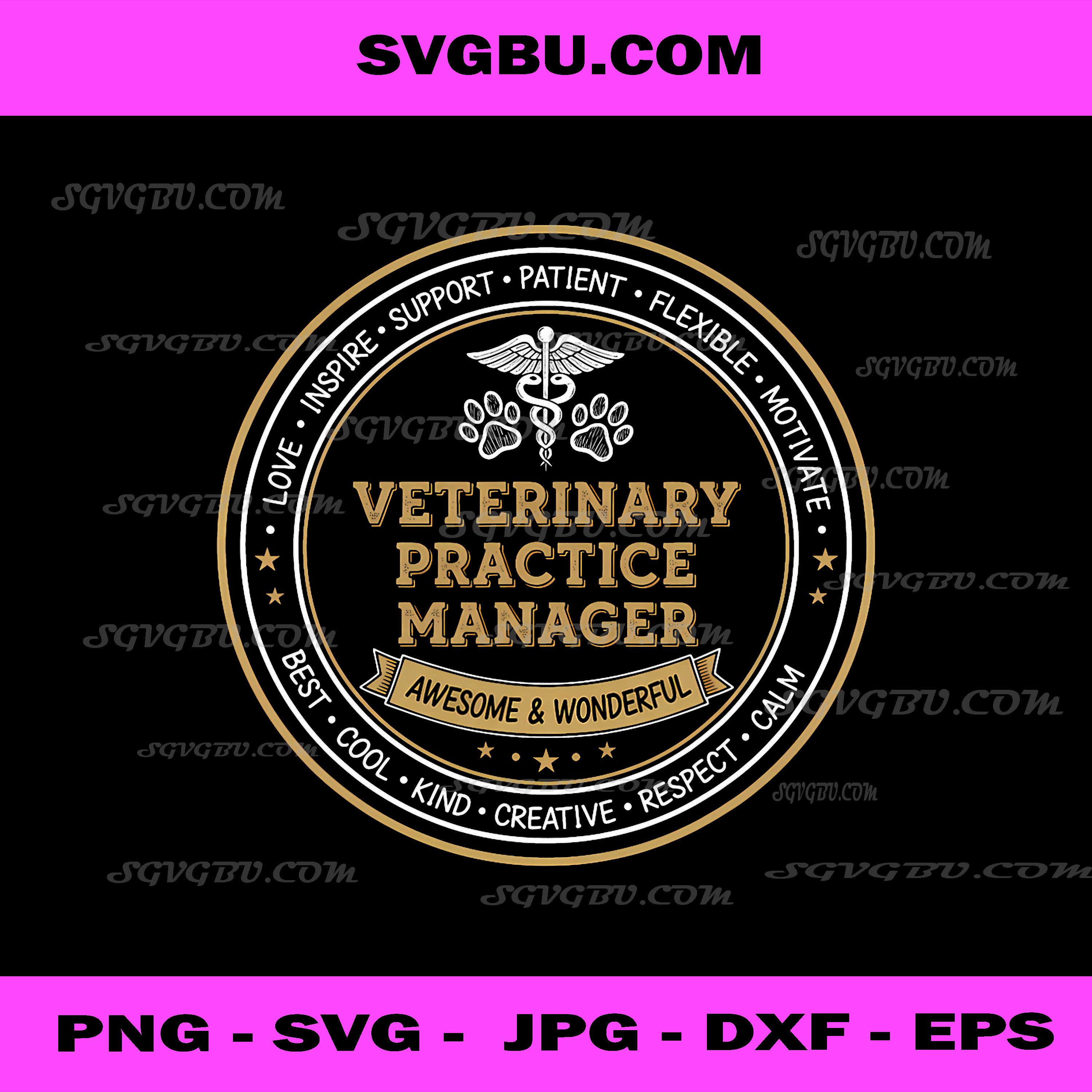 Veterinary Practice Manager PNG, Vintage Vet Tech Appreciation PNG