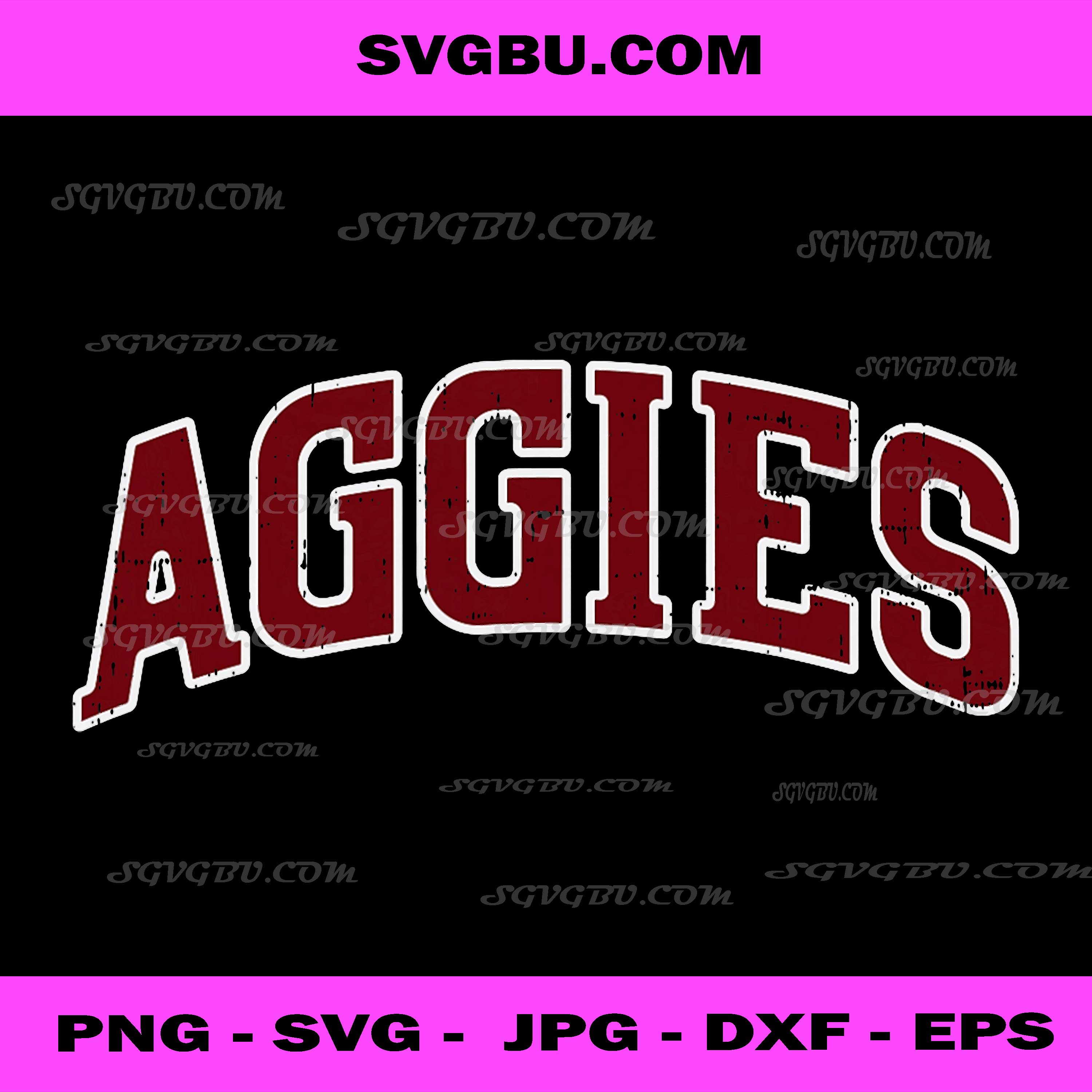 Aggies PNG, Aggies Vintage Sports Typography, Aggies College Retro Sports Design