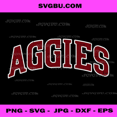 Aggies PNG, Aggies Vintage Sports Typography, Aggies College Retro Sports Design