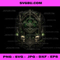 Gothic Clover Skull Art PNG, Dark Cathedral Clover PNG, Mystic Skull Emblem PNG