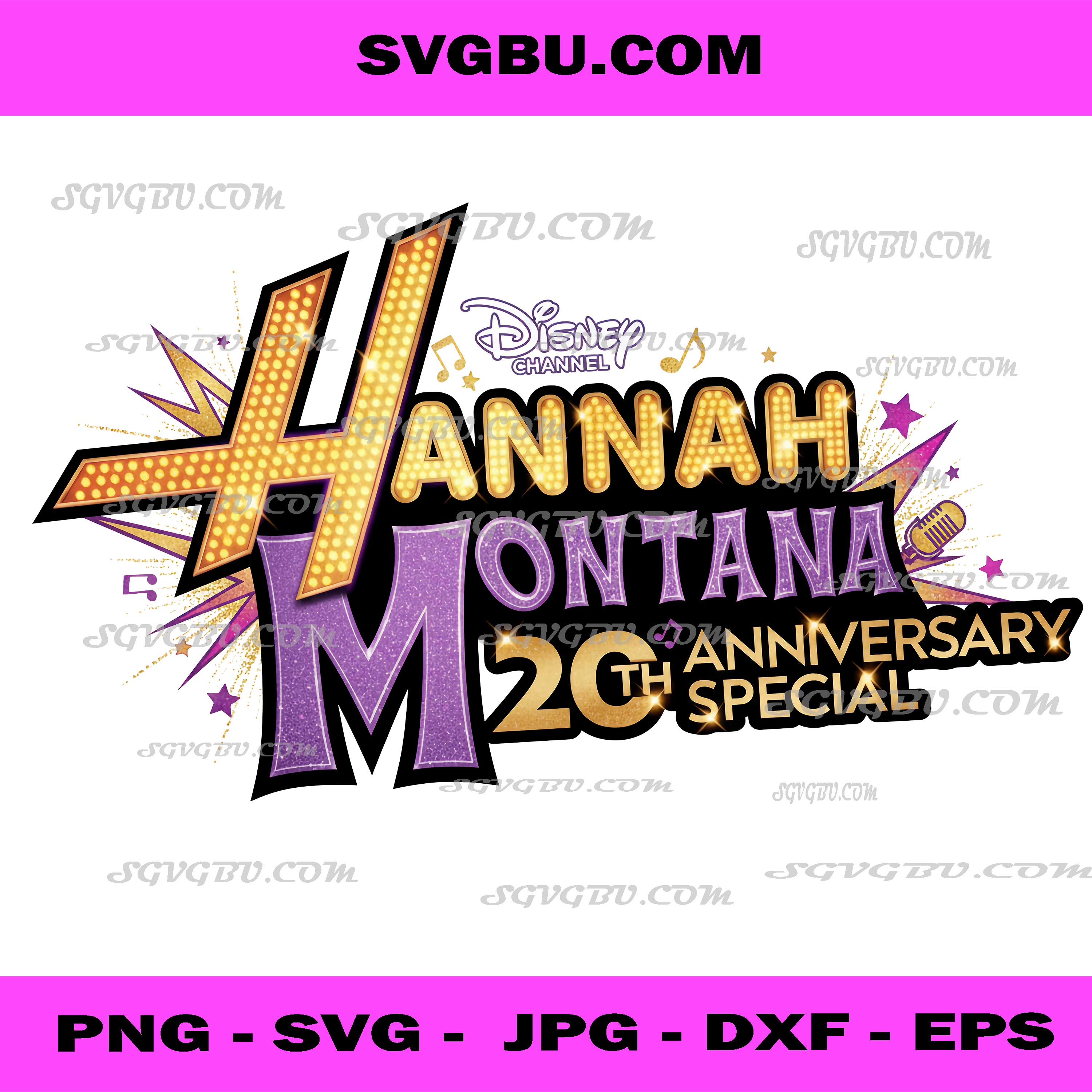 Hannah Montana, 20th Anniversary Special Gold Logo Art PNG