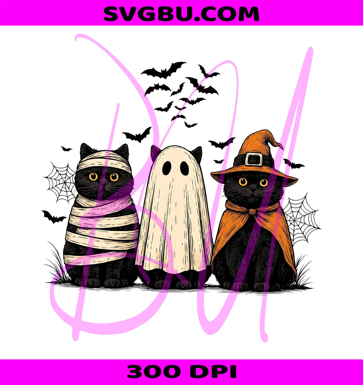 Cute Halloween Cat PNG, Spooky Black Cat PNG, Witch Cat Squad PNG