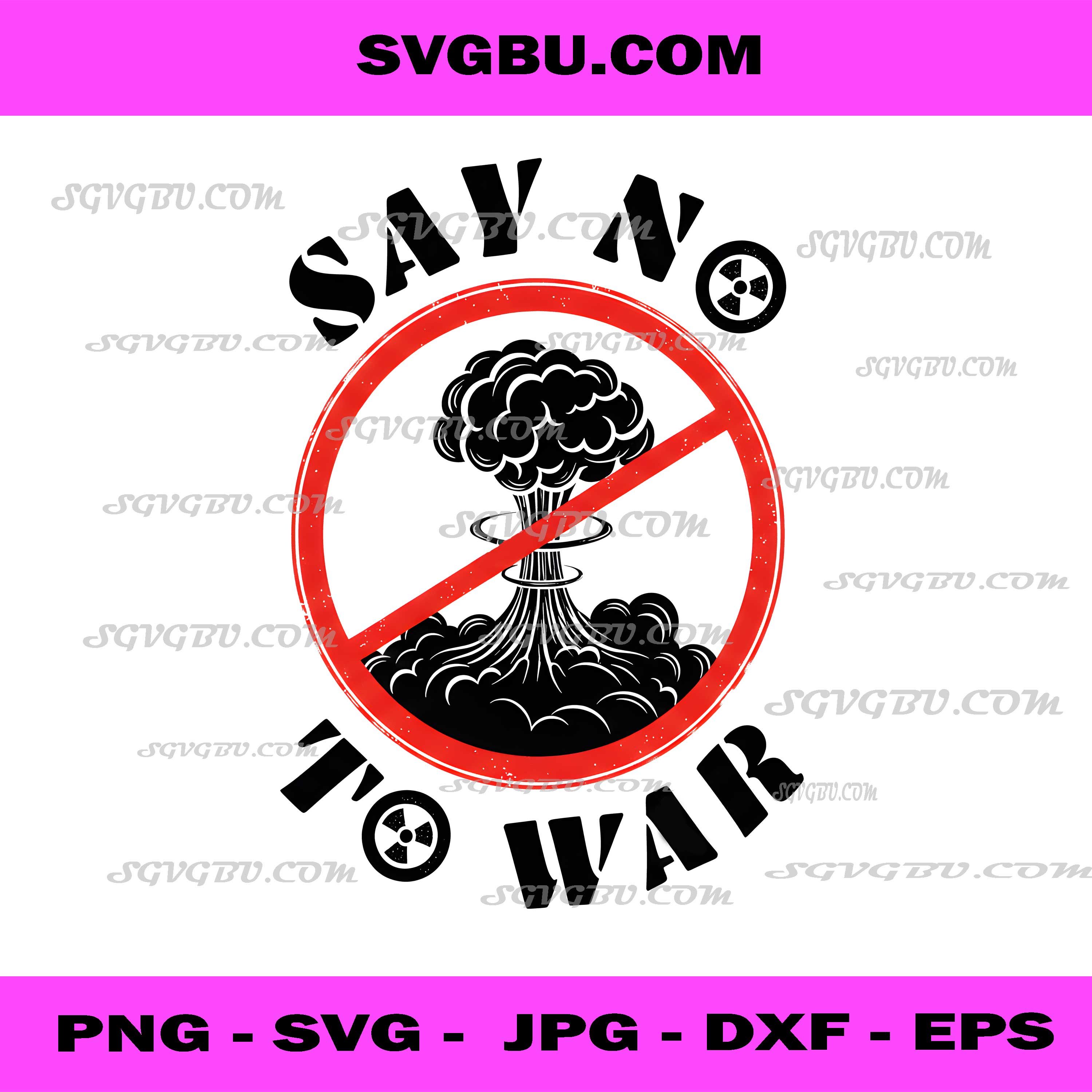 Say No To War Mushroom Cloud Peace PNG, Anti Nuclear Art PNG