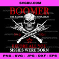 Boomer Skull Rock PNG, Generation Humor Art PNG, Vintage Rebel PNG
