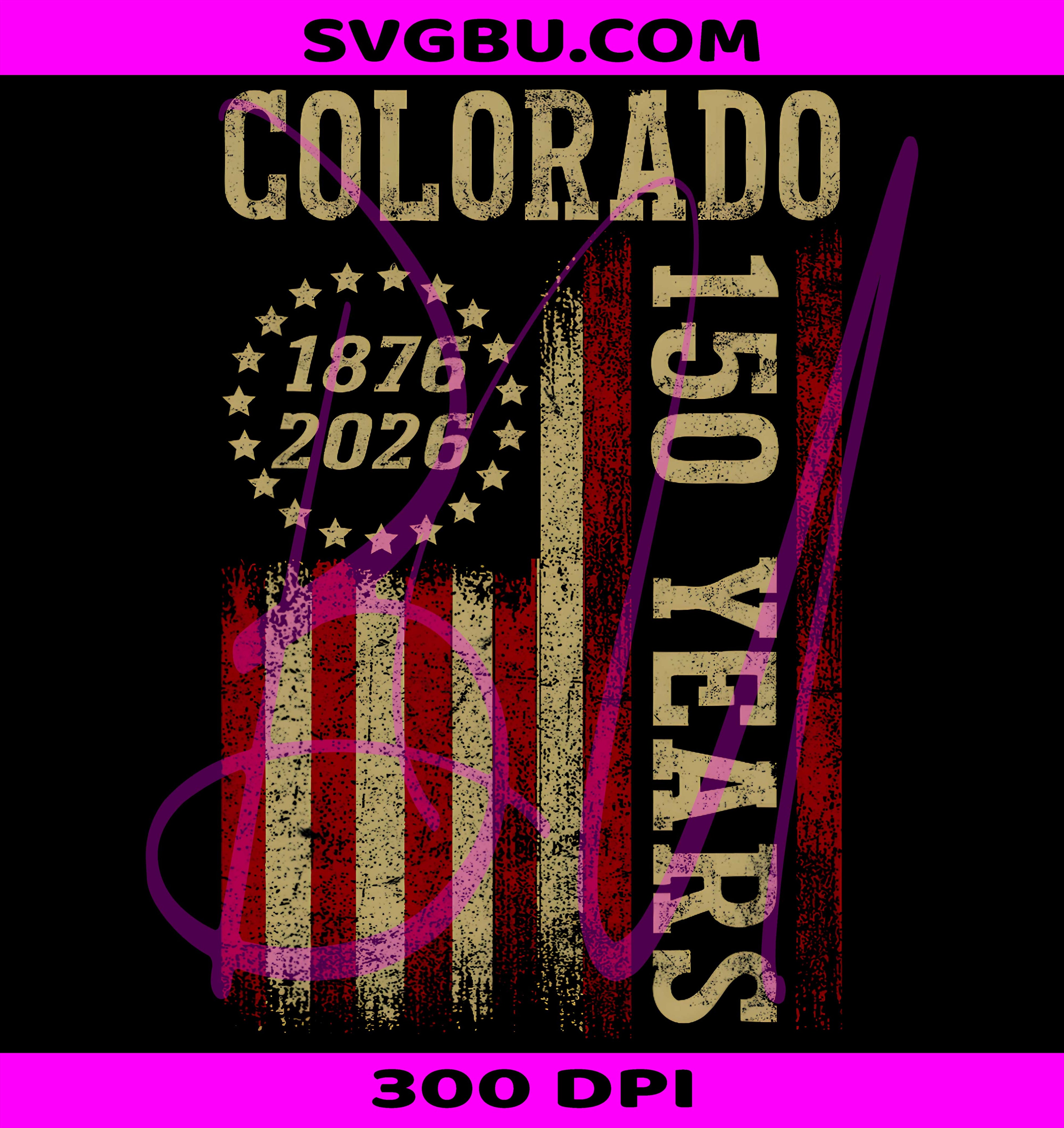 Colorado 150 Years PNG, American Flag PNG, 4th of July PNG