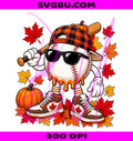 Drippy Fall Baseball PNG, Pumpkin Cap Baseball PNG, Autumn Sports PNG