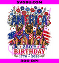 4th Of July German Shepherd PNG, Patriotic Dog PNG, 250 Years USA PNG