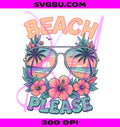 Beach Please Sunglasses PNG, Summer Hibiscus Beach Design PNG