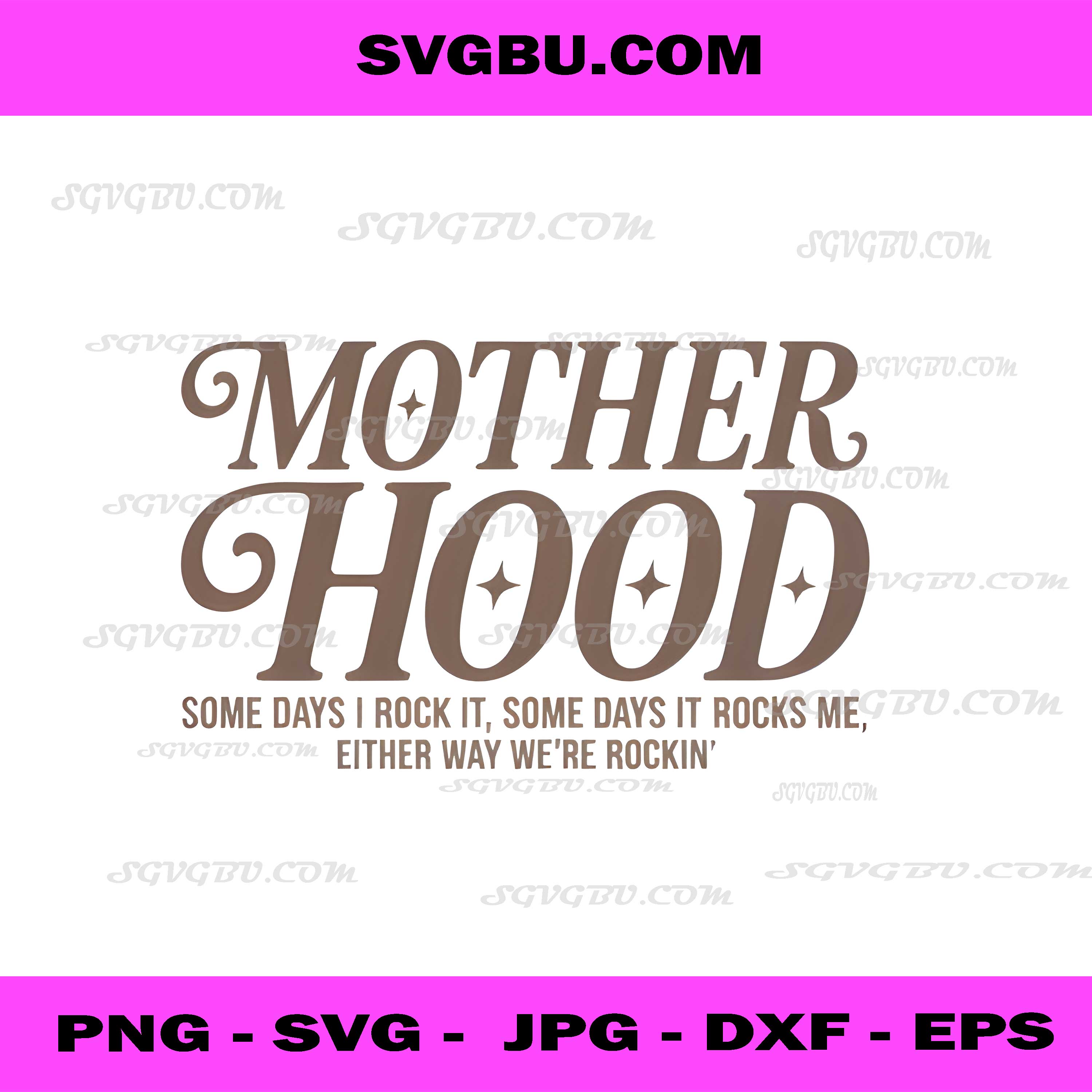 Retro Motherhood We’re Rockin’ PNG, Cursive Mom Quote PNG