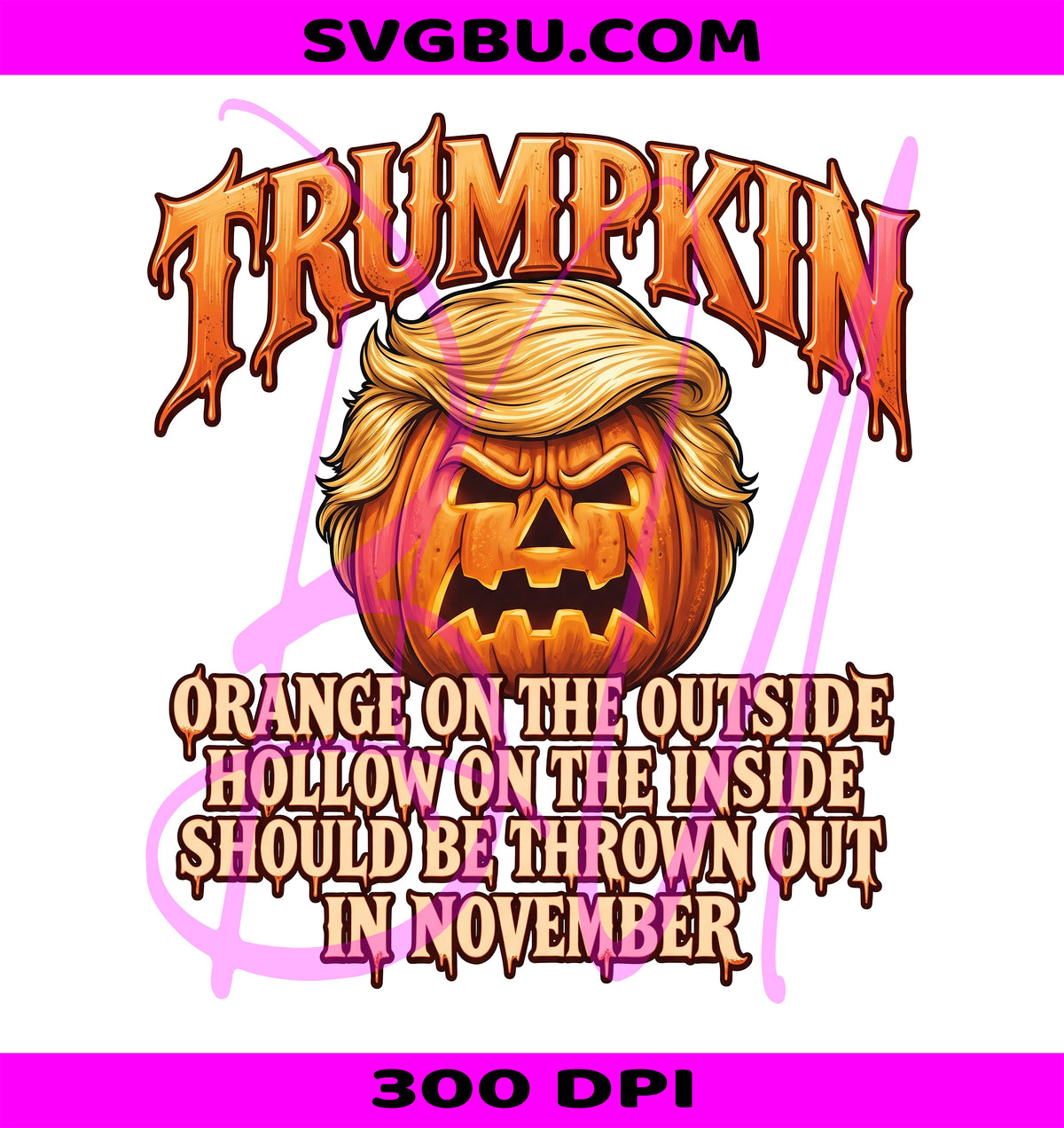 Trumpkin Halloween PNG, Trump Pumpkin PNG, Political Spooky PNG