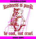 Kindness Is Punk Be Cool Not Cruel PNG, Vintage Hugging Cats PNG
