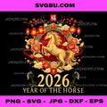 Happy Chinese New Year 2026 PNG, Traditional Year of The Horse PNG