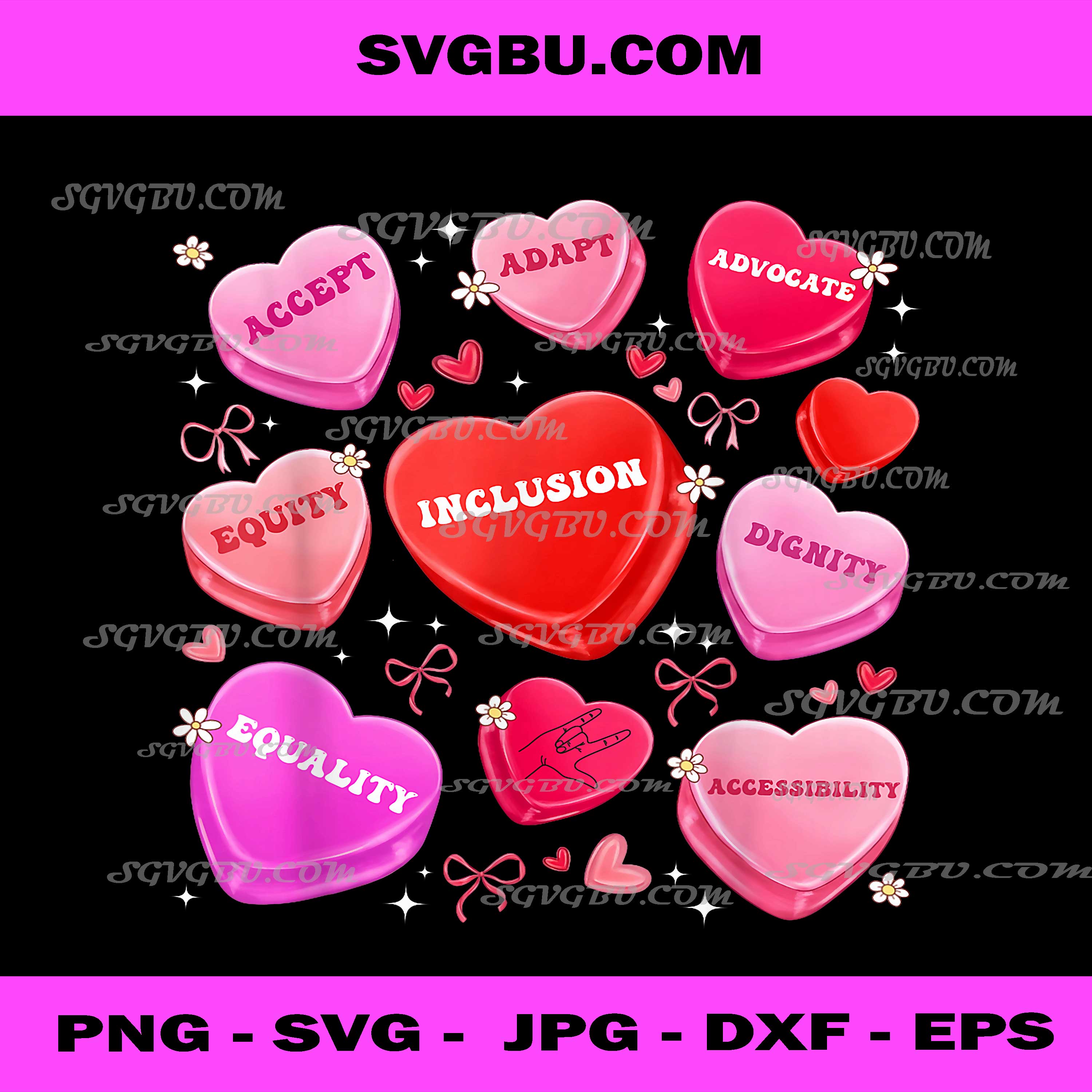 Valentine Special Education Inclusion Hearts Teacher PNG
