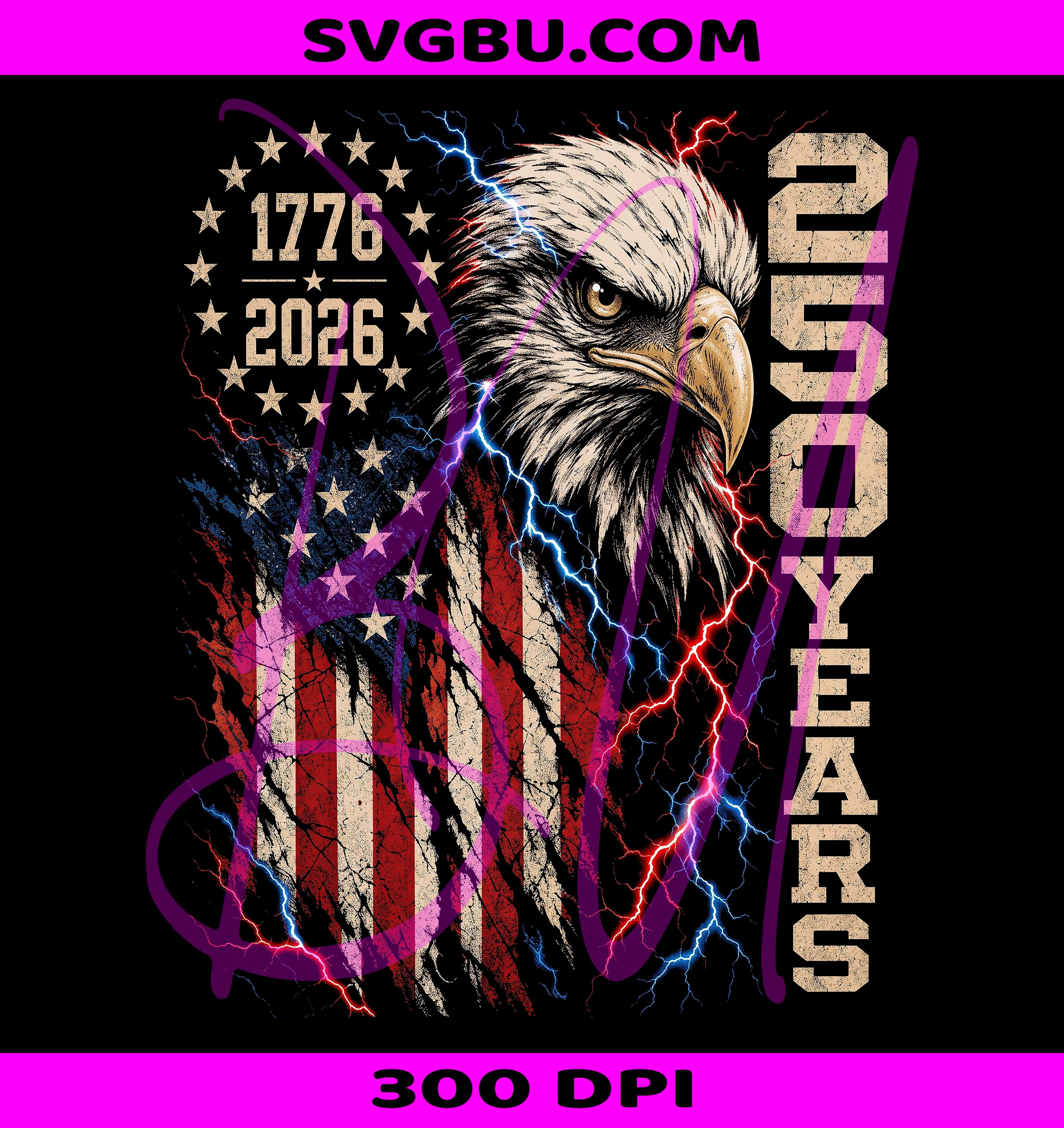 250 Years PNG, Bald Eagle PNG, American Flag PNG