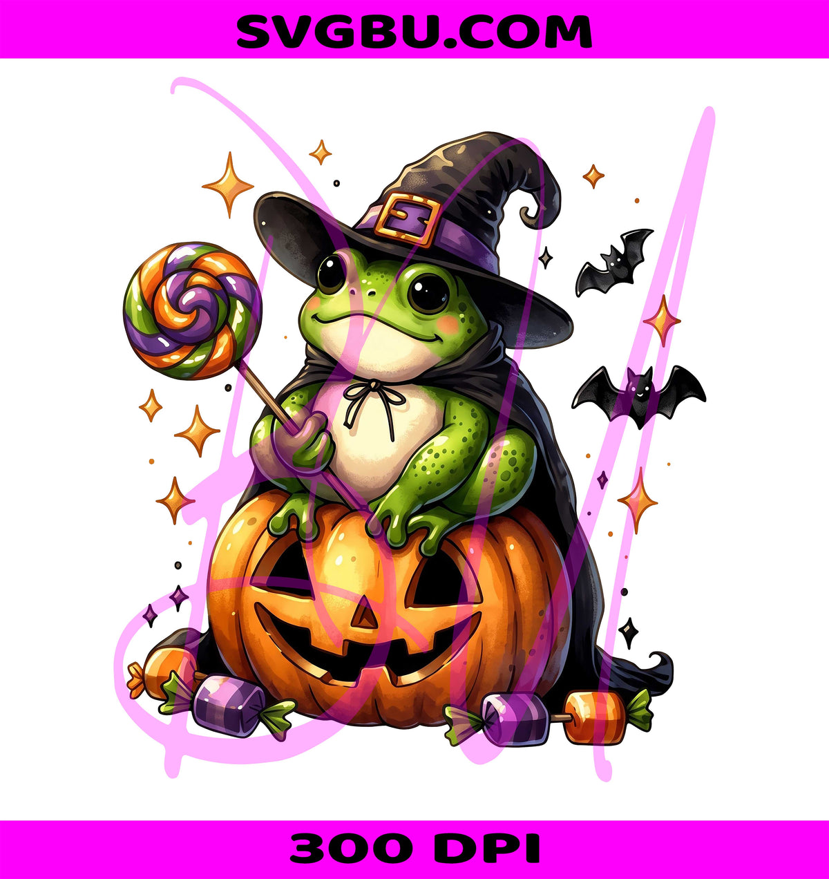 Frog Witch PNG, Cute Pumpkin Frog PNG, Retro Spooky Frog PNG