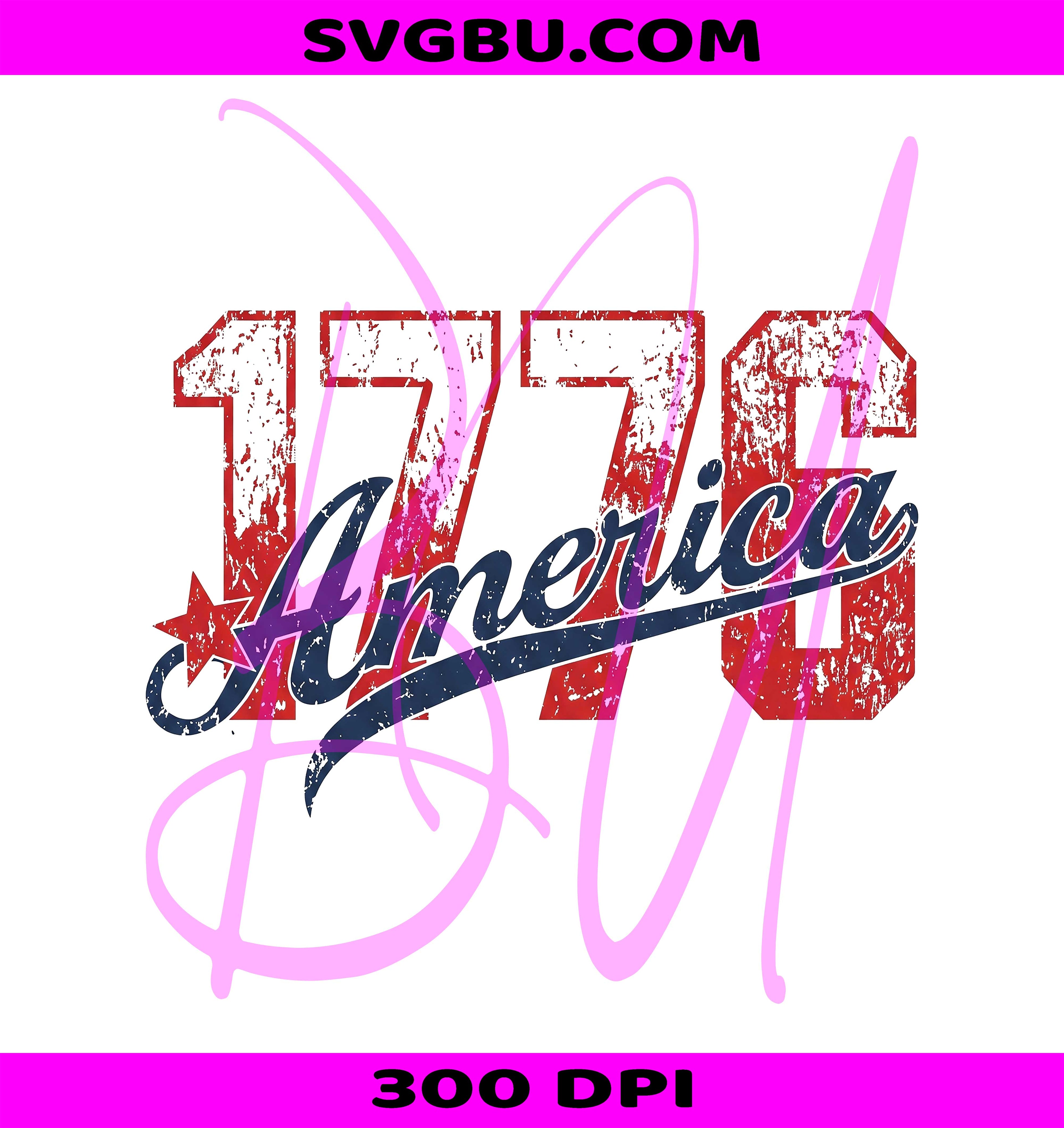 America 1776 Patriotic PNG, Vintage Distressed America PNG