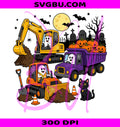 Construction Halloween PNG, Halloween Tractor PNG, Pumpkin Ghost PNG