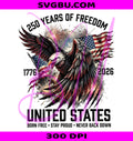 250 Years Of Freedom United States PNG, Vintage Bald Eagle PNG