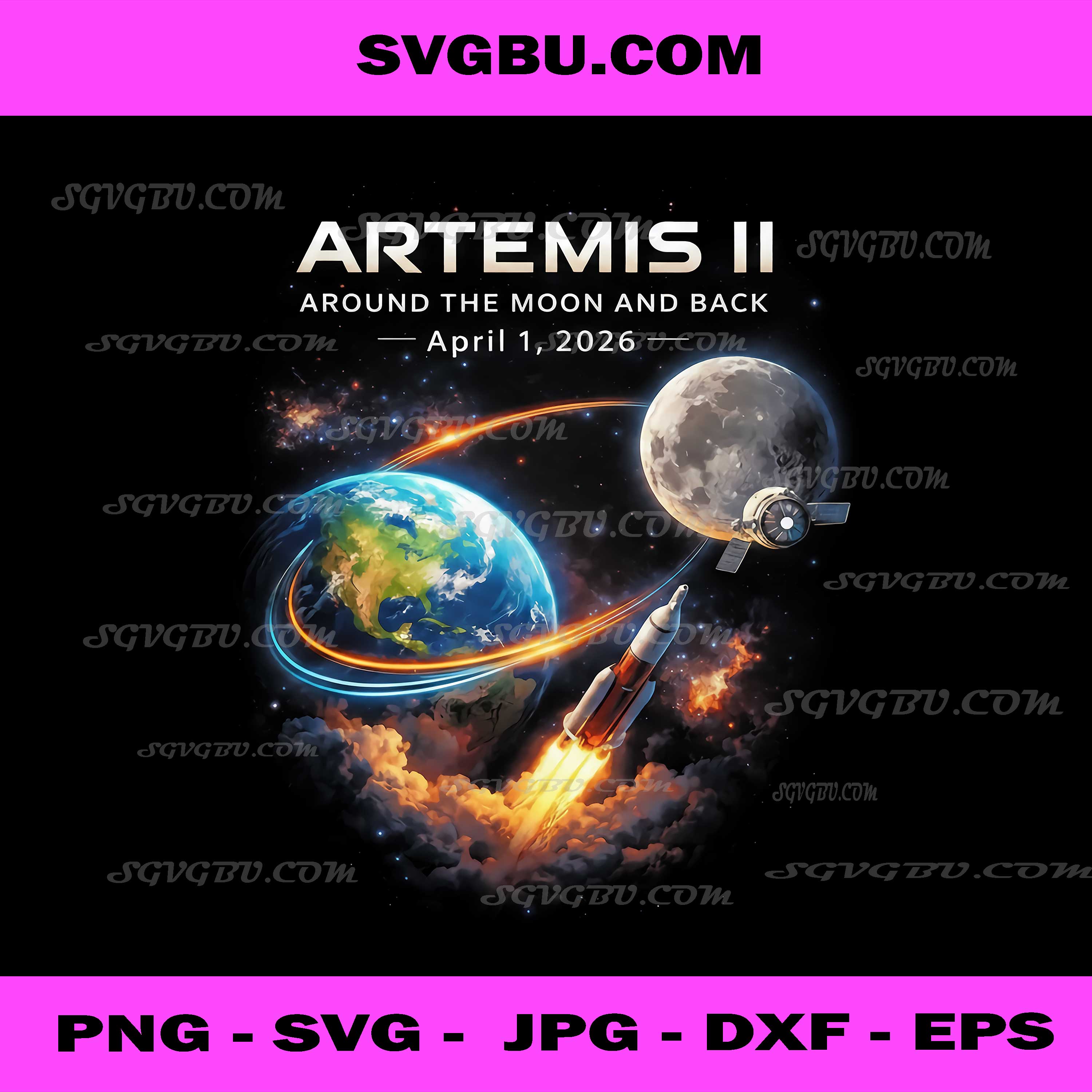 Artemis II Around the Moon and Back PNG, NASA Space Mission April 1 2026